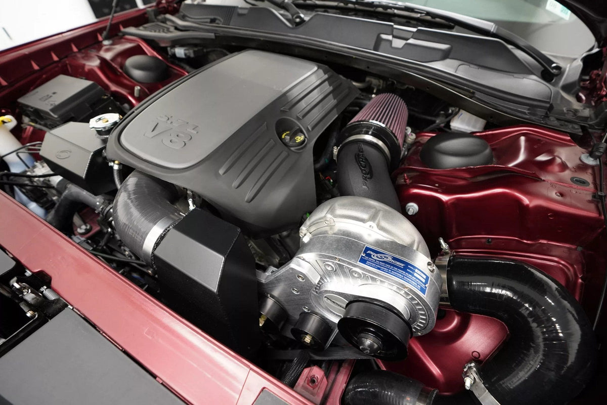 ProCharger supercharger system installed in a 2011-23 Dodge Challenger HEMI (5.7)
