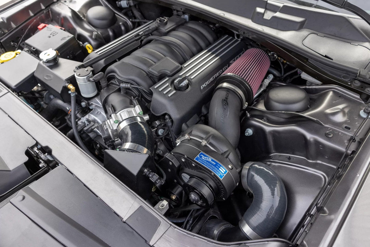 ProCharger supercharger system installed in a 2011-23 Dodge Challenger HEMI (6.4)