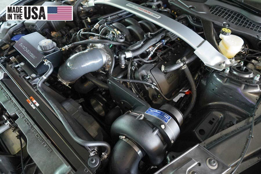 2015-20 GT350 & GT350R (5.2 4V) engine bay with ProCharger supercharger