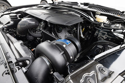2018-23 Mustang GT, Mach 1, Bullitt, California Special (5.0 4V) engine bay with ProCharger supercharger