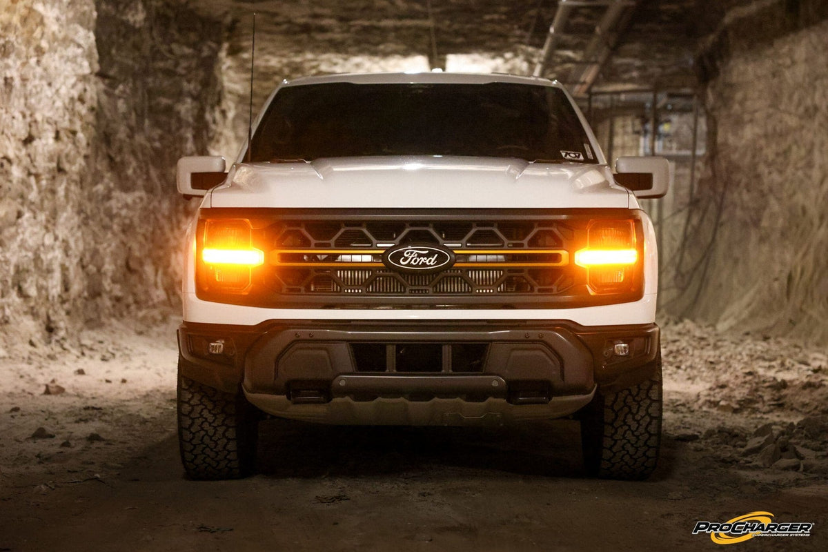 Alternate view of a ProCharger-equipped 2024-26 Ford F-150 Pro Power Onboard (5.0 4V)